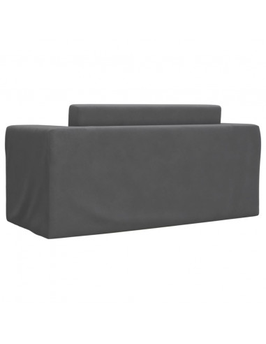 Divano Letto per Bambini a 2 Posti Antracite in Morbido Peluche