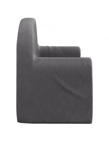 Divano Letto per Bambini a 2 Posti Antracite in Morbido Peluche