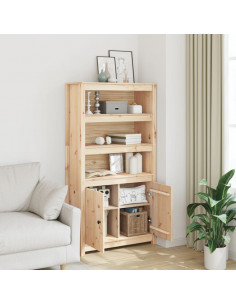Credenza 80x35x154 cm in Legno Massello di Pino 2