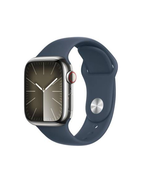 Apple Watch Serie9 Cell 41mm Steel Silver Sport Band Storm Blue M/L MRJ33QL/A