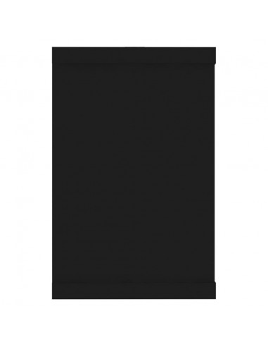 Mensole Parete a Cubo 2pz Nere 60x15x23 cm Legno Multistrato