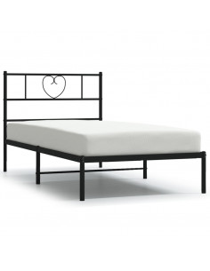 Giroletto con Testiera in Metallo Nero 75x190 cm