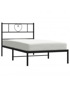 Giroletto con Testiera in Metallo Nero 75x190 cm 2