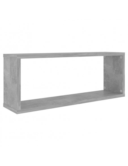 Mensole Parete a Cubo 2pz Grigio Cemento 60x15x23cm Multistrato