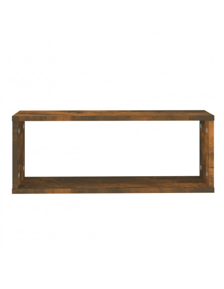 Mensole Muro Cubo 4pz Rovere Fumo 80x15x26,5 cm in Multistrato