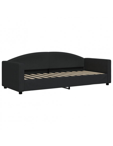 Letto da Giorno Nero 80x200 cm in Tessuto