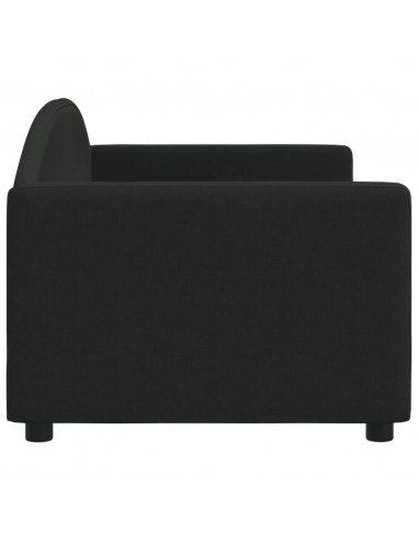 Letto da Giorno Nero 80x200 cm in Tessuto