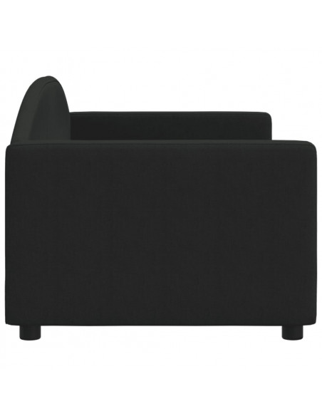 Letto da Giorno Nero 80x200 cm in Tessuto