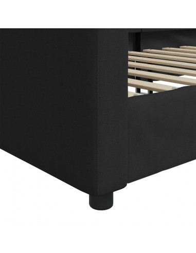 Letto da Giorno Nero 80x200 cm in Tessuto