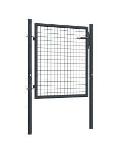 Cancello per Giardino in Acciaio Zincato 100x125 cm Grigio 2