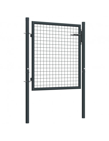 Cancello per Giardino in Acciaio Zincato 100x125 cm Grigio