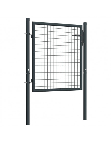 Cancello per Giardino in Acciaio Zincato 100x125 cm Grigio
