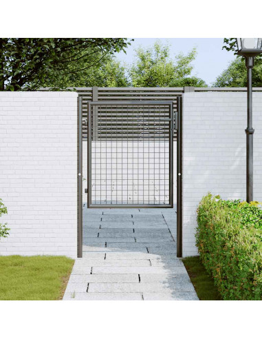 Cancello per Giardino in Acciaio Zincato 100x125 cm Grigio