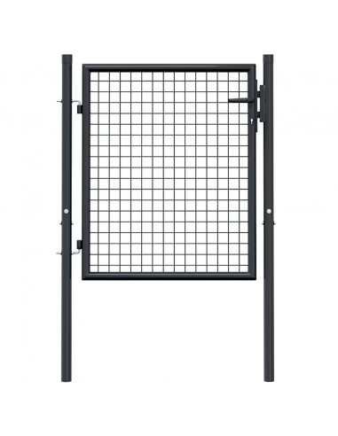 Cancello per Giardino in Acciaio Zincato 100x125 cm Grigio