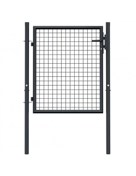 Cancello per Giardino in Acciaio Zincato 100x125 cm Grigio