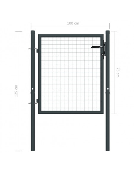 Cancello per Giardino in Acciaio Zincato 100x125 cm Grigio