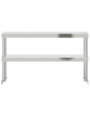 Ripiano per Tavolo da Lavoro 2 Piani 110x30x65 cm Acciaio Inox