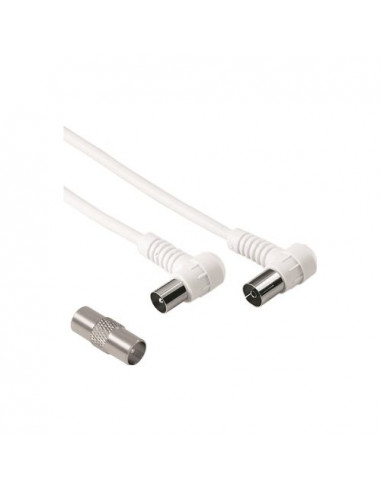Cavo antenna Hama 00205305 With Adapter 75 Db 90 Gradi Bianco Bianco