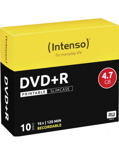 DVD+R 4.7GB 16X SLIM PRINTABLE 10PZ