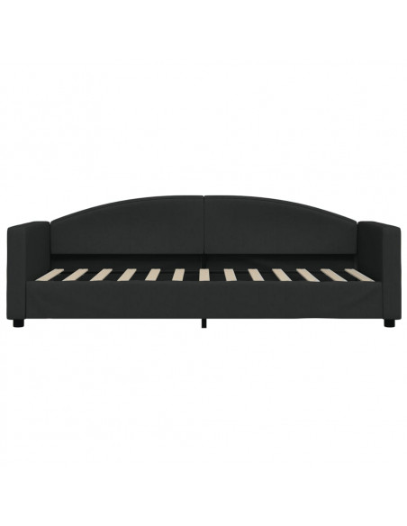Divano Letto Estraibile con Cassetti Nero 80x200 cm in Tessuto