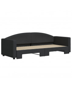 Divano Letto con Letto Estraibile Nero 80x200 Tessuto 2