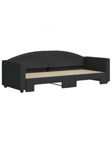 Divano Letto con Letto Estraibile Nero 80x200 Tessuto