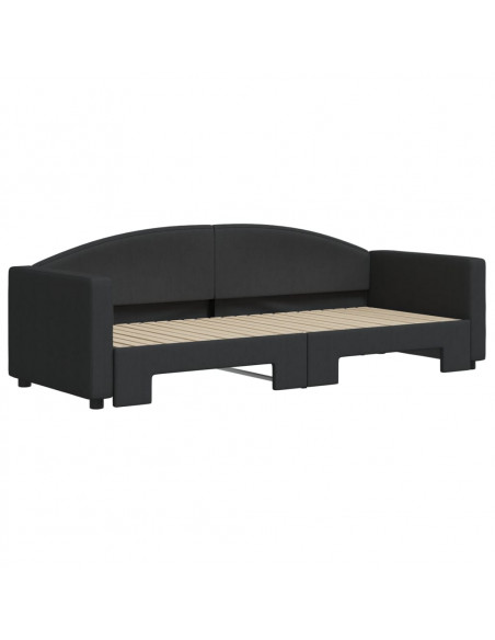 Divano Letto con Letto Estraibile Nero 80x200 Tessuto
