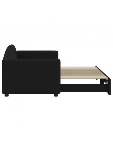 Divano Letto con Letto Estraibile Nero 80x200 Tessuto