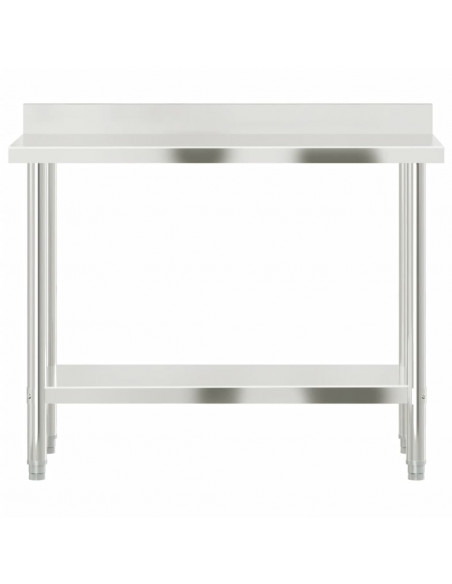 Tavolo Lavoro Cucina con Paraschizzi 110x55x93cm Acciaio Inox