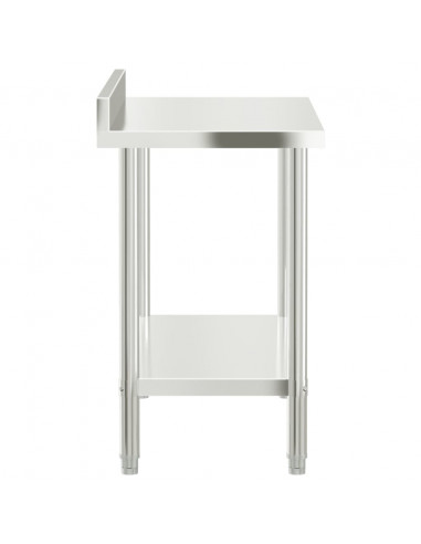 Tavolo Lavoro Cucina con Paraschizzi 110x55x93cm Acciaio Inox