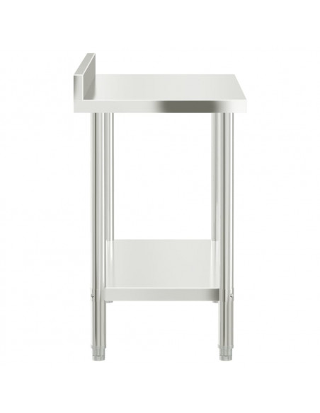 Tavolo Lavoro Cucina con Paraschizzi 110x55x93cm Acciaio Inox