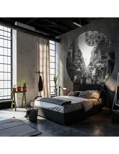 WallArt Carta da Parati Circolare Hong Kong the Old Days 190 cm