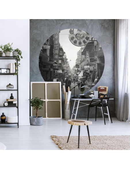 WallArt Carta da Parati Circolare Hong Kong the Old Days 190 cm
