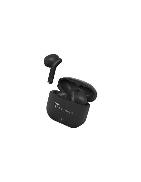 Techmade Auricolari Senza Filo Con Box di Ricarica Black