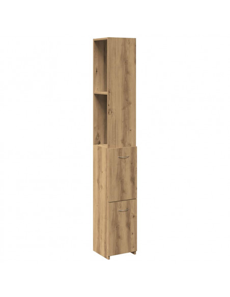 Armadietto Bagno Rovere 25x25x170 cm Legno Multistrato