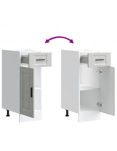 Base da Cucina Porto Grigio Cemento in Legno Multistrato