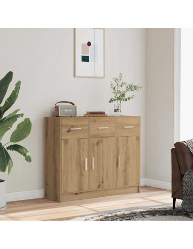Credenza Rovere Artigianale 91x28x75 cm in Legno Multistrato