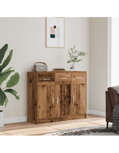 Credenza Legno Antico 91x28x75 cm in Legno Multistrato