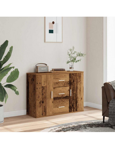 Credenza Legno Antico 90x29,5x65 cm in Legno Multistrato