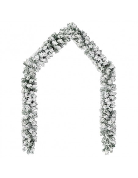 Ghirlanda Natalizia con Neve Verde 5 m in PVC