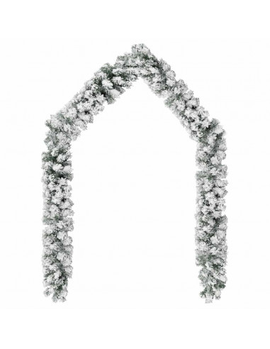 Ghirlanda Natalizia con Neve Verde 20 m in PVC