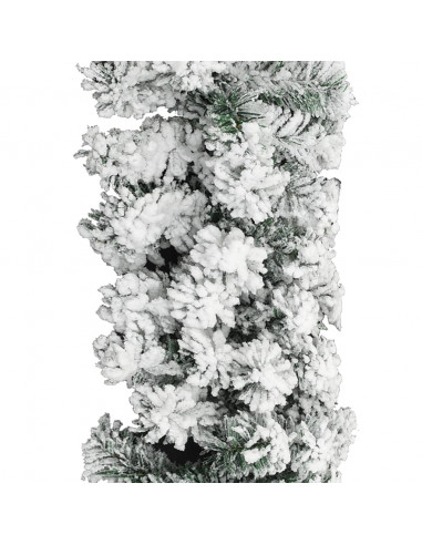 Ghirlanda Natalizia con Neve Verde 20 m in PVC