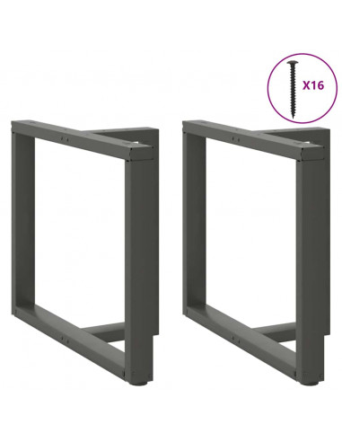 Gambe Tavolo Pranzo a T 2pz Antracite 90x35x(72-73)cm Acciaio