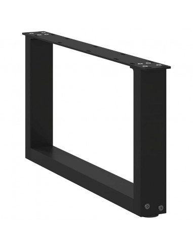 Gambe Tavolino da Caffè a U 2 pz Nero 60x(30-31) cm in Acciaio