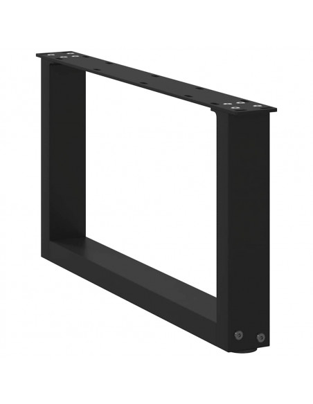 Gambe Tavolino da Caffè a U 2 pz Nero 60x(30-31) cm in Acciaio