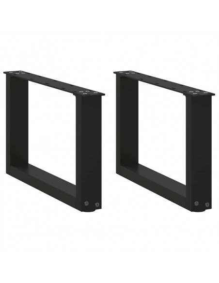Gambe Tavolino da Caffè a U 2 pz Nero 50x(30-31) cm in Acciaio