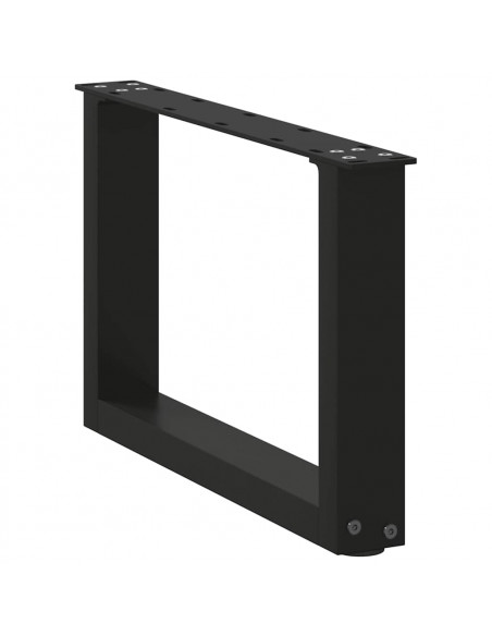 Gambe per Tavolino da Caffè a Forma di U 2 pz Nere 50x(30-31) cm Acciaio