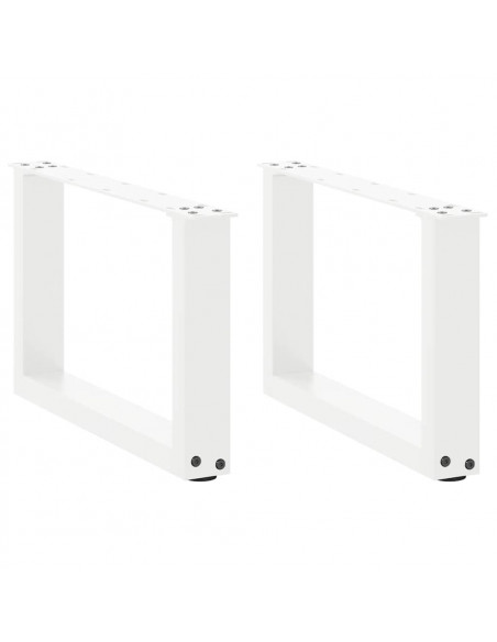 Gambe Tavolino da Caffè a U 2 pz Bianco 50x(30-31)cm in Acciaio