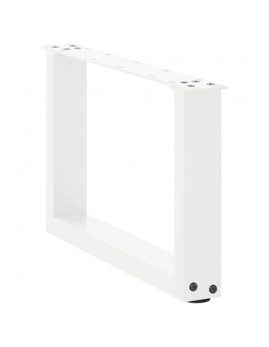 Gambe Tavolino da Caffè a U 2 pz Bianco 50x(30-31)cm in Acciaio