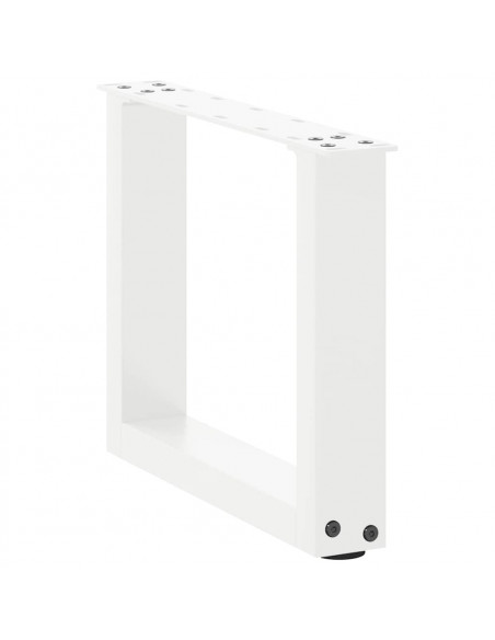 Gambe Tavolino da Caffè a U 2 pz Bianco 30x(30-31)cm in Acciaio